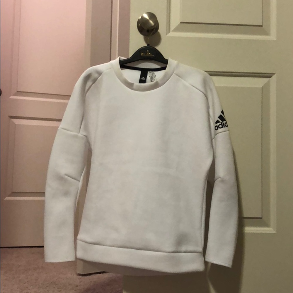 White adidas crew neck